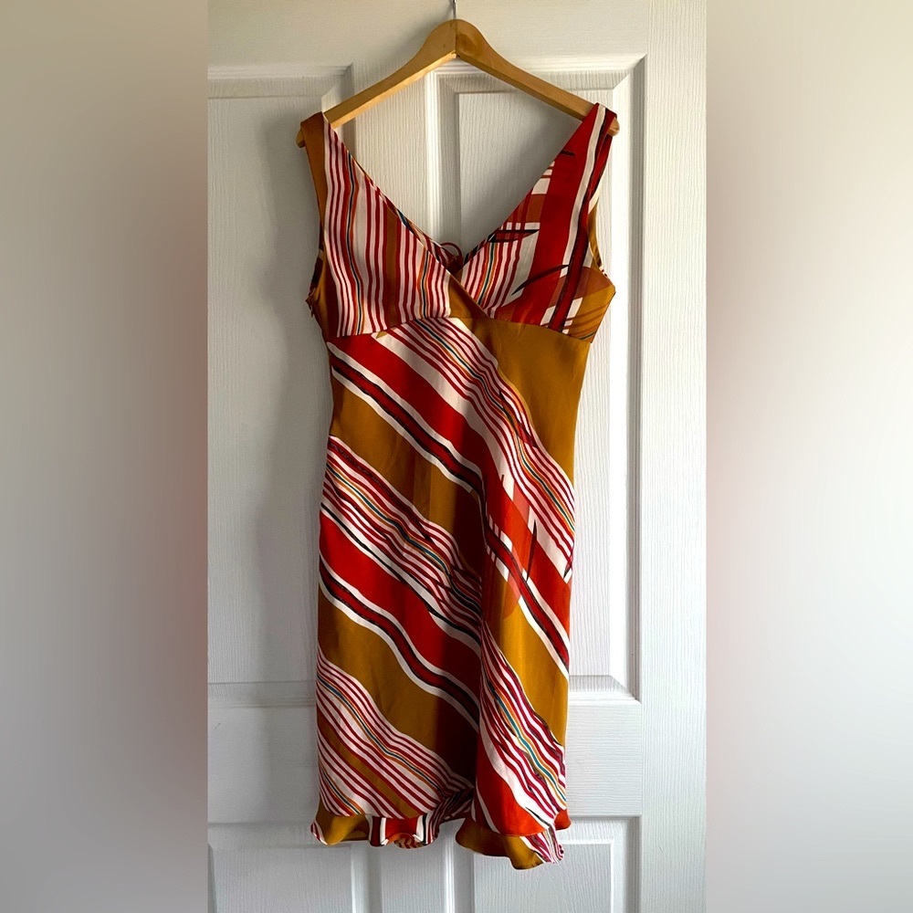 Vintage Y2K multicolored deep V dress